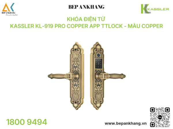 Khóa điện tử Kassler KL-919 Pro Copper App TTLOCK - Màu Copper